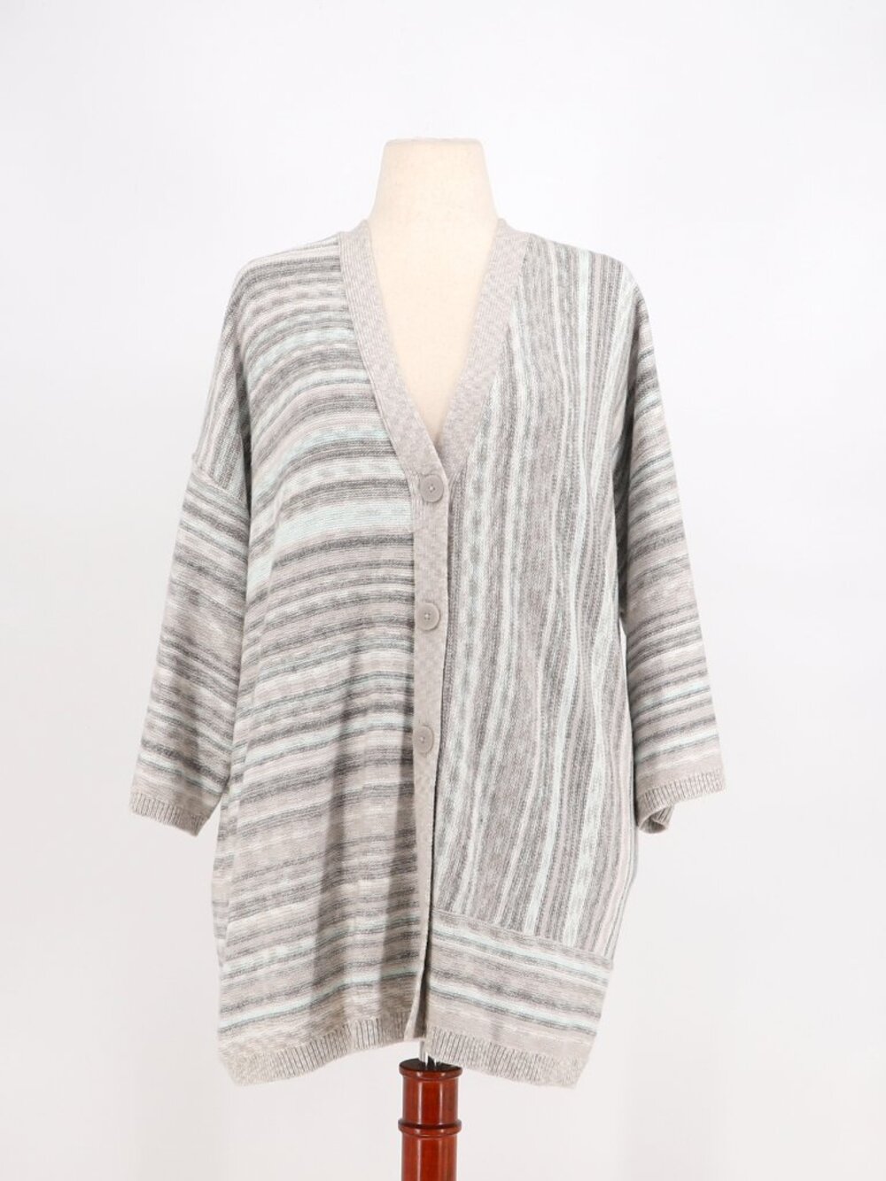 NWT J. JILL Cozy Pure Jill Mixed Striped Relaxed Cardigan Size L